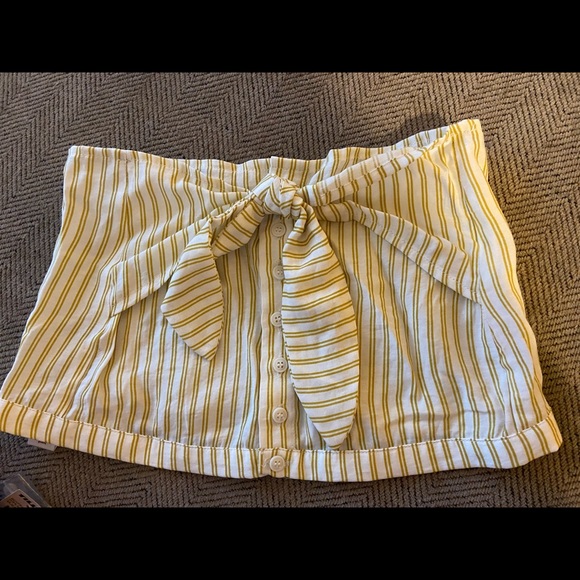 White and Yellow striped Tube Top - Picture 1 of 2